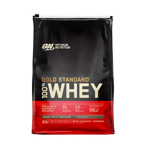 Optimum Nutrition Gold Standard 100% Whey Protein Powder For Muscle Support and Recovery Double Rich Chocolate -- 149 Servings